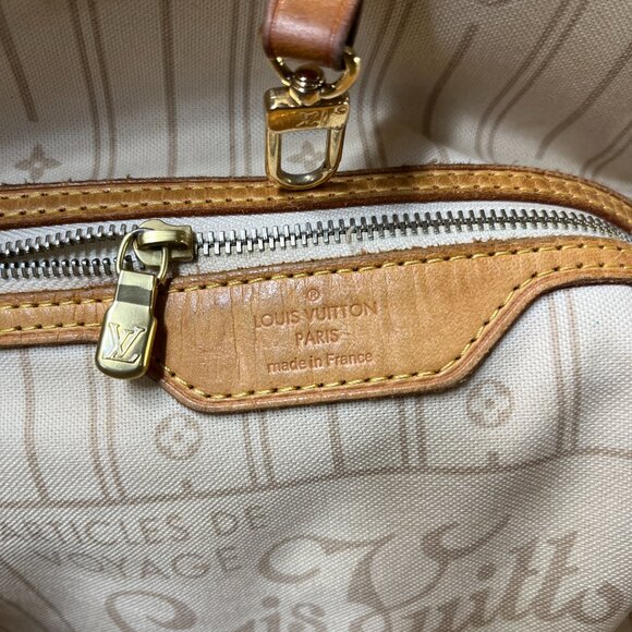 Louis Vuitton Neverfull MM Shoulder Bag Damier Azur Tote Bag w/ Dust Bag - Picture 12 of 13